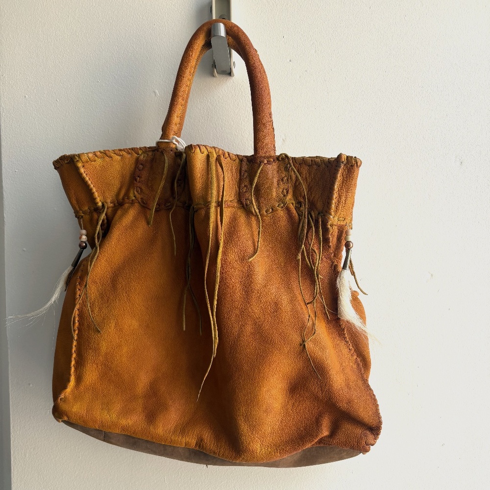 Kurt Stinson Handmade Rawhide Leather Tote – Western Fringe Boho